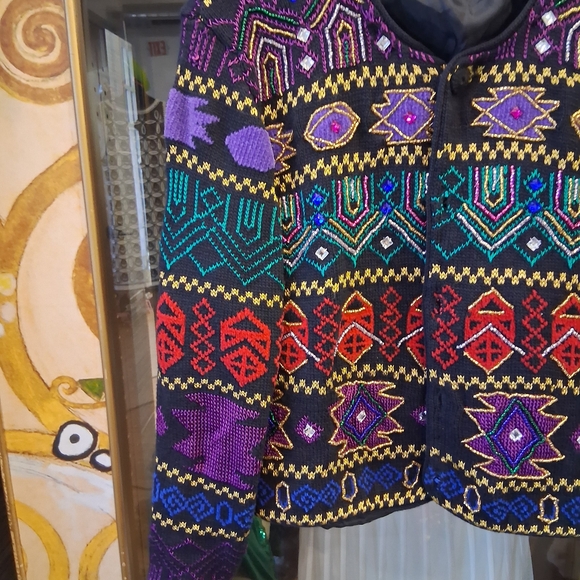 Colorful Geometric Pattern Blazer - Picture 5 of 7